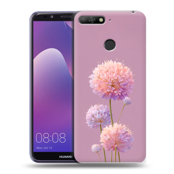 Силиконовый противоударный чехол на Huawei Y6 Prime (2018) с принтом Цветы