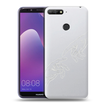 Силиконовый противоударный чехол на Huawei Y6 Prime (2018) с принтом Сотворение мира