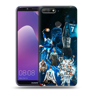 Силиконовый противоударный чехол на Huawei Y6 Prime (2018) с принтом Реал Роналдо Силиконовый противоударный чехол на Huawei Y6 Prime (2018) с принтом Реал Роналдо