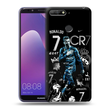 Силиконовый противоударный чехол на Huawei Y6 Prime (2018) с принтом Реал Роналдо