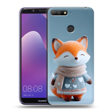 Силиконовый противоударный чехол на Huawei Y6 Prime (2018) с принтом Лиса