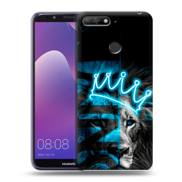 Силиконовый противоударный чехол на Huawei Y6 Prime (2018) с принтом Король лев