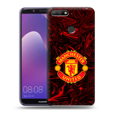 Силиконовый противоударный чехол на Huawei Y6 Prime (2018) с принтом Manchester United