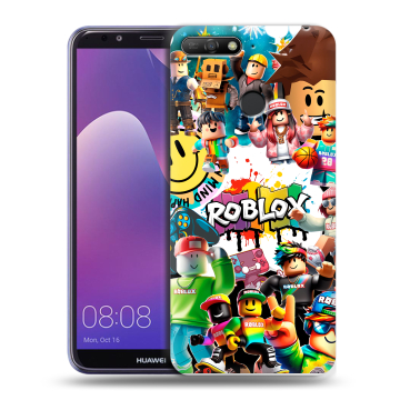 Силиконовый противоударный чехол на Huawei Y6 Prime (2018) с принтом Roblox Роблокс Силиконовый противоударный чехол на Huawei Y6 Prime (2018) с принтом Roblox Роблокс