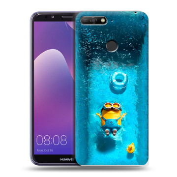 Силиконовый противоударный чехол на Huawei Y6 Prime (2018) с принтом Миньоны Силиконовый противоударный чехол на Huawei Y6 Prime (2018) с принтом Миньоны