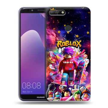 Силиконовый противоударный чехол на Huawei Y6 Prime (2018) с принтом Roblox Роблокс Силиконовый противоударный чехол на Huawei Y6 Prime (2018) с принтом Roblox Роблокс