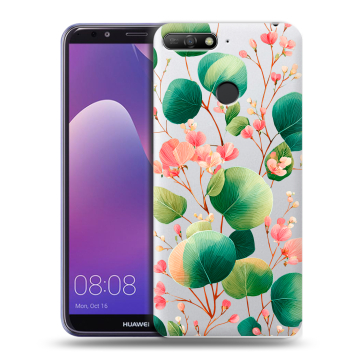 Силиконовый противоударный чехол на Huawei Y6 Prime (2018) с принтом женский
