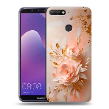 Силиконовый противоударный чехол на Huawei Y6 Prime (2018) с принтом женский
