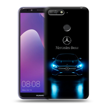 Силиконовый противоударный чехол на Huawei Y6 Prime (2018) с принтом Mercedes Мерседес