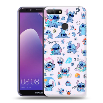 Силиконовый противоударный чехол на Huawei Y6 Prime (2018) с принтом Лило и Стич