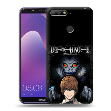 Силиконовый противоударный чехол на Huawei Y6 Prime (2018) с принтом Death note Тетрадь смерти