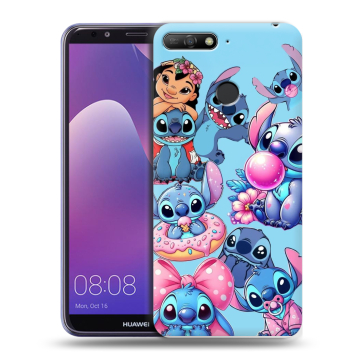 Силиконовый противоударный чехол на Huawei Y6 Prime (2018) с принтом Лило и Стич