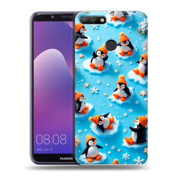 Силиконовый противоударный чехол на Huawei Y6 Prime (2018) с принтом Новый год