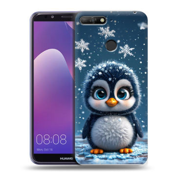 Силиконовый противоударный чехол на Huawei Y6 Prime (2018) с принтом Новый год