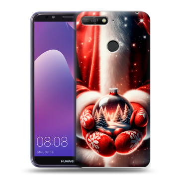 Силиконовый противоударный чехол на Huawei Y6 Prime (2018) с принтом Новый год