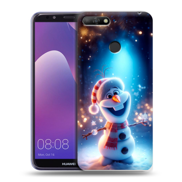 Силиконовый противоударный чехол на Huawei Y6 Prime (2018) с принтом Новый год