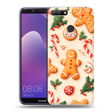 Силиконовый противоударный чехол на Huawei Y6 Prime (2018) с принтом Новый год