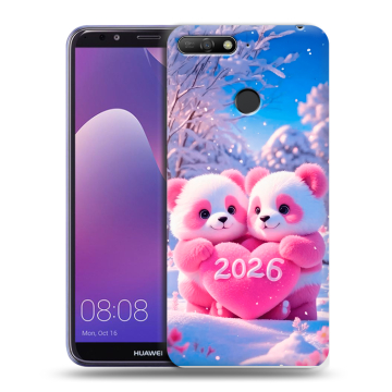 Силиконовый противоударный чехол на Huawei Y6 Prime (2018) с принтом Новый год