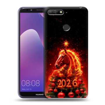 Силиконовый противоударный чехол на Huawei Y6 Prime (2018) с принтом Новый год