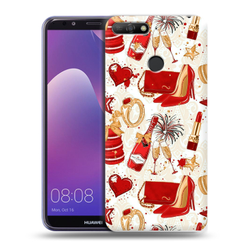 Силиконовый противоударный чехол на Huawei Y6 Prime (2018) с принтом Новый год