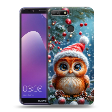 Силиконовый противоударный чехол на Huawei Y6 Prime (2018) с принтом Новый год