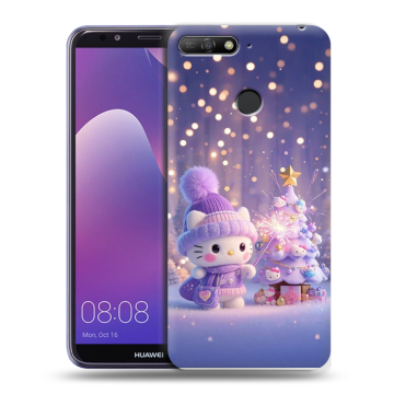 Силиконовый противоударный чехол на Huawei Y6 Prime (2018) с принтом Новый год