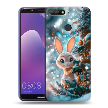 Силиконовый противоударный чехол на Huawei Y6 Prime (2018) с принтом Новый год
