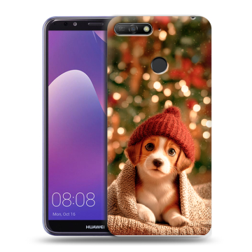 Силиконовый противоударный чехол на Huawei Y6 Prime (2018) с принтом Новый год