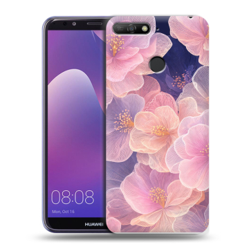 Силиконовый противоударный чехол на Huawei Y6 Prime (2018) с принтом женский