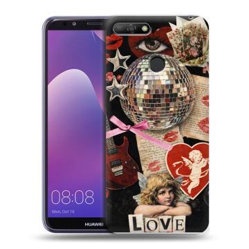 Силиконовый противоударный чехол на Huawei Y6 Prime (2018) с принтом для девочек