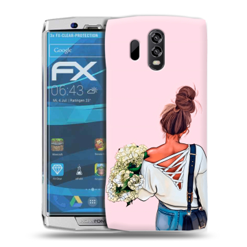 Силиконовый чехол на Homtom HT70 с принтом Девушка и букет Силиконовый чехол на Homtom HT70 с принтом Девушка и букет