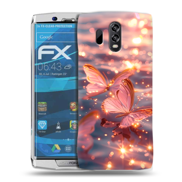 Силиконовый чехол на Homtom HT70 с принтом бабочки розовые