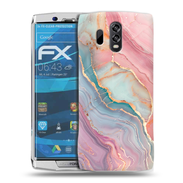 Силиконовый чехол на Homtom HT70 с принтом розовый мрамор
