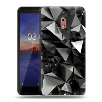 Силиконовый чехол на Nokia 2.1 с принтом Черные кристаллы Силиконовый чехол на Nokia 2.1 с принтом Черные кристаллы