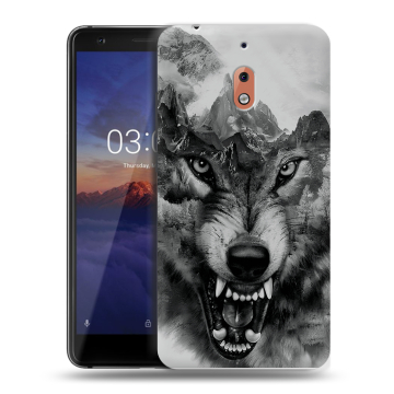 Силиконовый чехол на Nokia 2.1 с принтом Волк Силиконовый чехол на Nokia 2.1 с принтом Волк