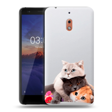 Силиконовый чехол на Nokia 2.1 с принтом Кошки Силиконовый чехол на Nokia 2.1 с принтом Кошки
