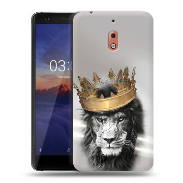 Силиконовый чехол на Nokia 2.1 с принтом Лев с короной Силиконовый чехол на Nokia 2.1 с принтом Лев с короной