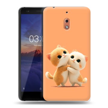 Силиконовый чехол на Nokia 2.1 с принтом Милые котики