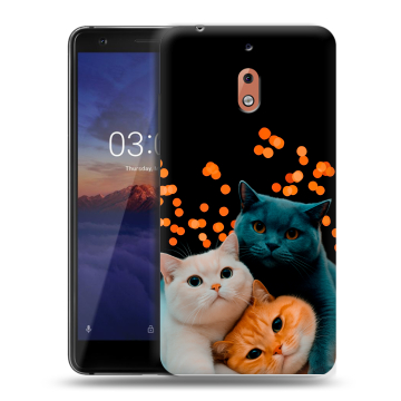 Силиконовый чехол на Nokia 2.1 с принтом Кошки Силиконовый чехол на Nokia 2.1 с принтом Кошки