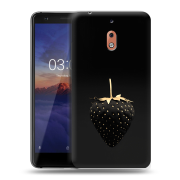 Силиконовый чехол на Nokia 2.1 с принтом Черная клубника Силиконовый чехол на Nokia 2.1 с принтом Черная клубника