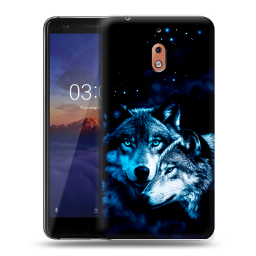 Силиконовый чехол на Nokia 2.1 с принтом Волки Силиконовый чехол на Nokia 2.1 с принтом Волки