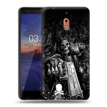 Силиконовый чехол на Nokia 2.1 с принтом Скелет Силиконовый чехол на Nokia 2.1 с принтом Скелет
