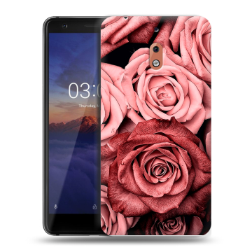 Силиконовый чехол на Nokia 2.1 с принтом Цветы розы Силиконовый чехол на Nokia 2.1 с принтом Цветы розы