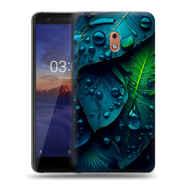 Силиконовый чехол на Nokia 2.1 с принтом Листья