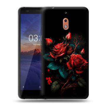Силиконовый чехол на Nokia 2.1 с принтом Розы красные Силиконовый чехол на Nokia 2.1 с принтом Розы красные