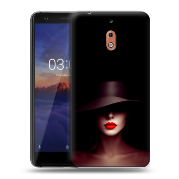 Силиконовый чехол на Nokia 2.1 с принтом Девушка в шляпе Силиконовый чехол на Nokia 2.1 с принтом Девушка в шляпе