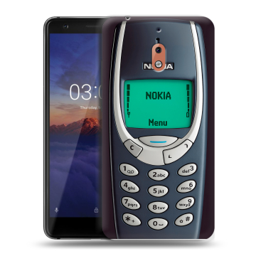 Силиконовый чехол на Nokia 2.1 с принтом Старый телефон
