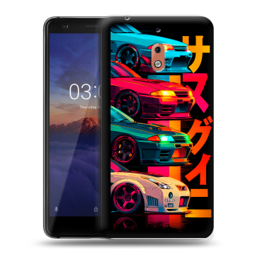 Силиконовый чехол на Nokia 2.1 с принтом Гоночные машины Силиконовый чехол на Nokia 2.1 с принтом Гоночные машины