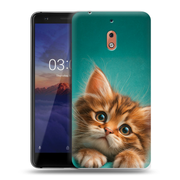 Силиконовый чехол на Nokia 2.1 с принтом котенок Силиконовый чехол на Nokia 2.1 с принтом котенок