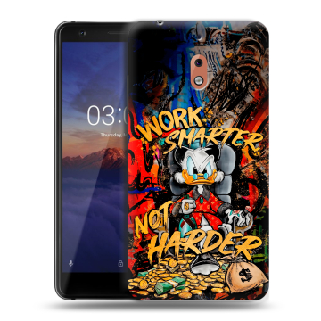 Силиконовый чехол на Nokia 2.1 с принтом Дональд Дак Деньги Силиконовый чехол на Nokia 2.1 с принтом Дональд Дак Деньги